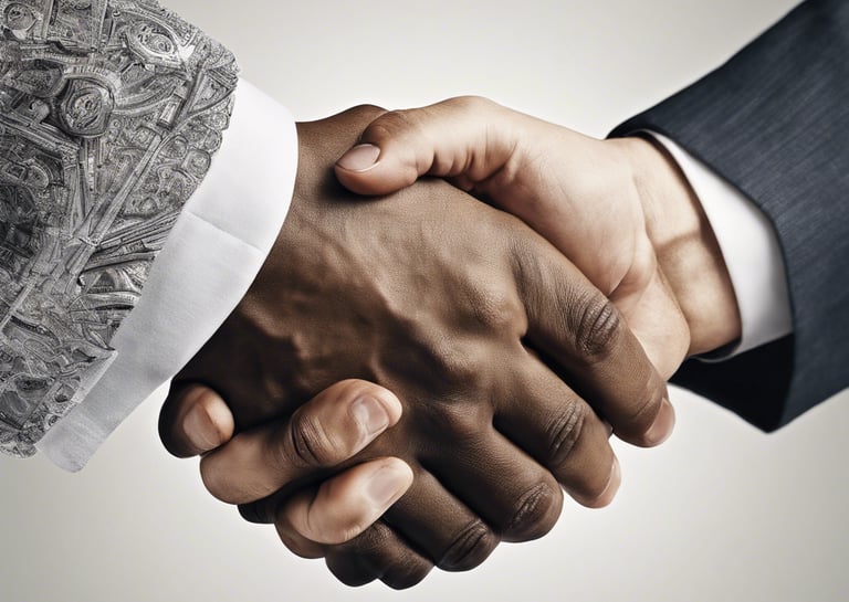 two people exchanging a credit card at a table