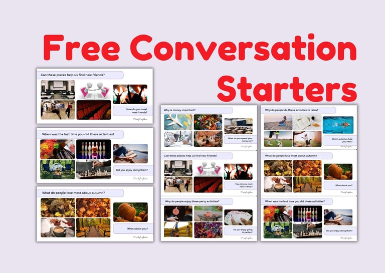 ESL EFL Warm-up activity Conversation Starters Speaking and Vocabulary