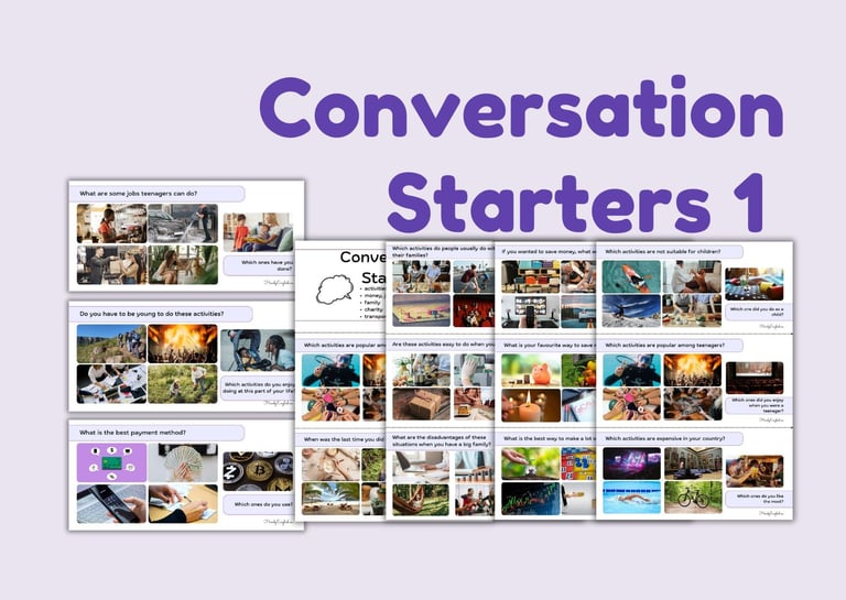 ESL EFL Warm-up activity Conversation Starters Speaking and Vocabulary