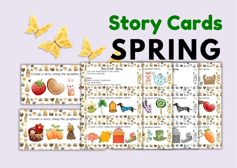 Story cards spring st particks day earth day vocabulary
