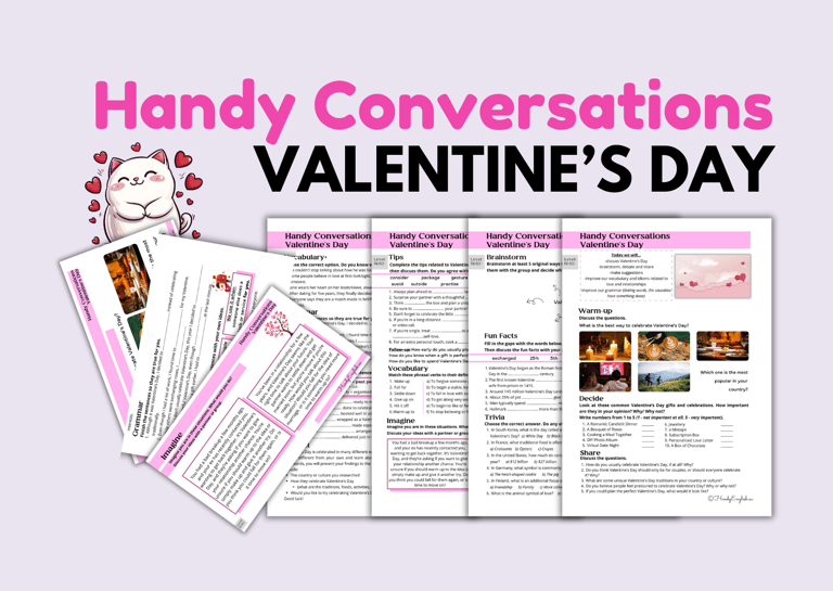 Valentine's Day no-prep lesson plan: speaking vocabulary and grammar