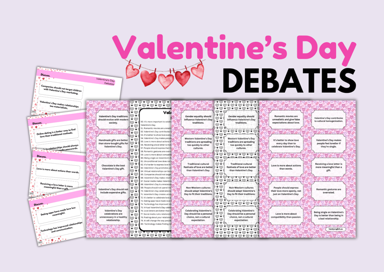 Valentine's Day: Debates & Conversation Starters ESL ELA ELL