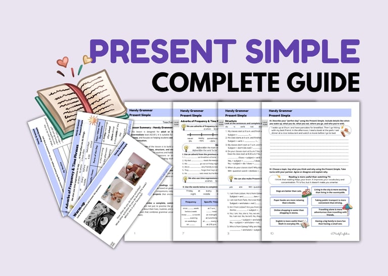 Back To School Grammar PRESENT SIMPLE: exercises, writing, speaking ESL ELA