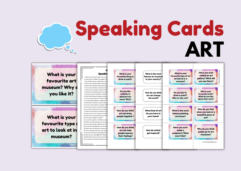 Speaking cards art activities pdf
