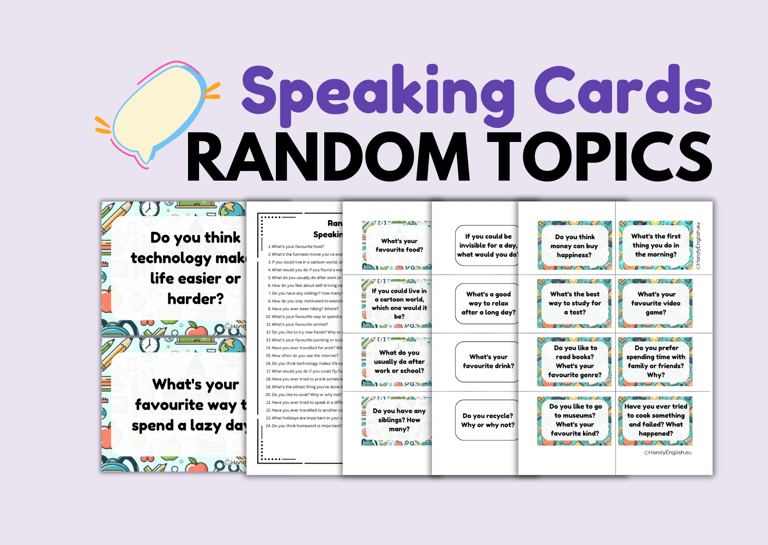 Speaking cards communicative english activities pdf