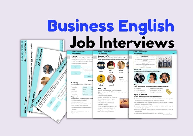 business english job interviews speaking and vocabulary