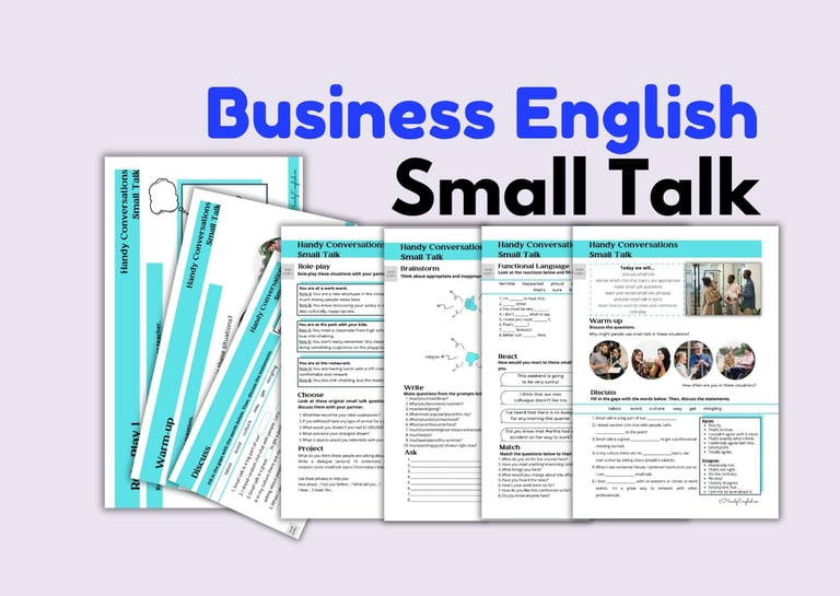 Business English Small Talk, making questions, role-plays and grammar