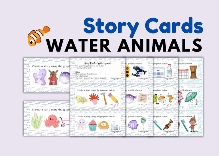 Water Animals creative storytelling activity