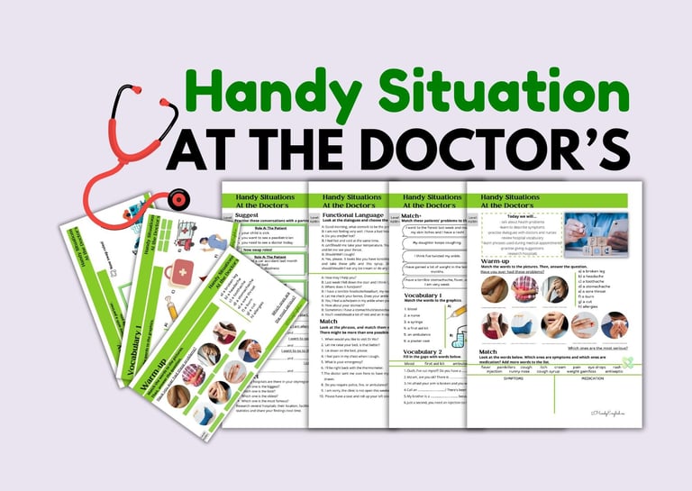 At the Doctor's ESL Medical English Role Play Dialogues Vocabulary and Speaking