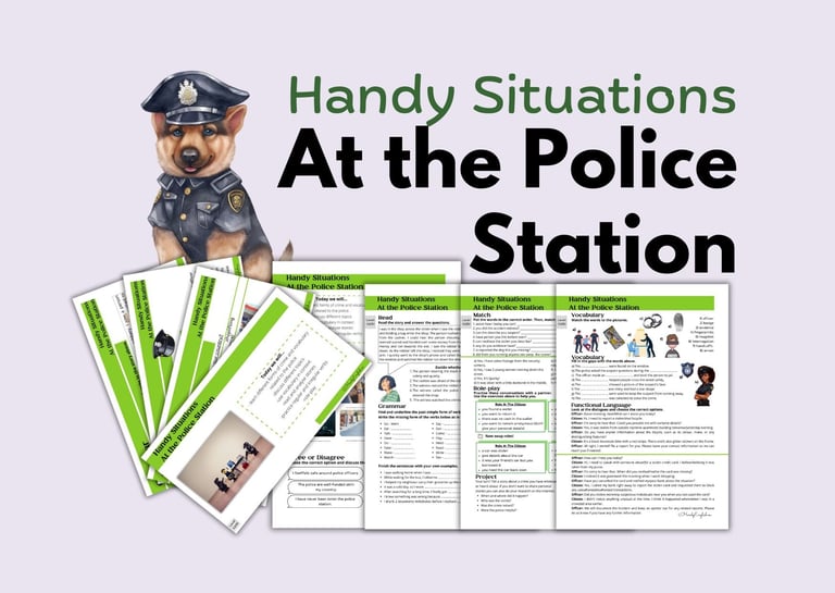 At the Police Station ESL Past Simple Role Play Dialogues Speaking