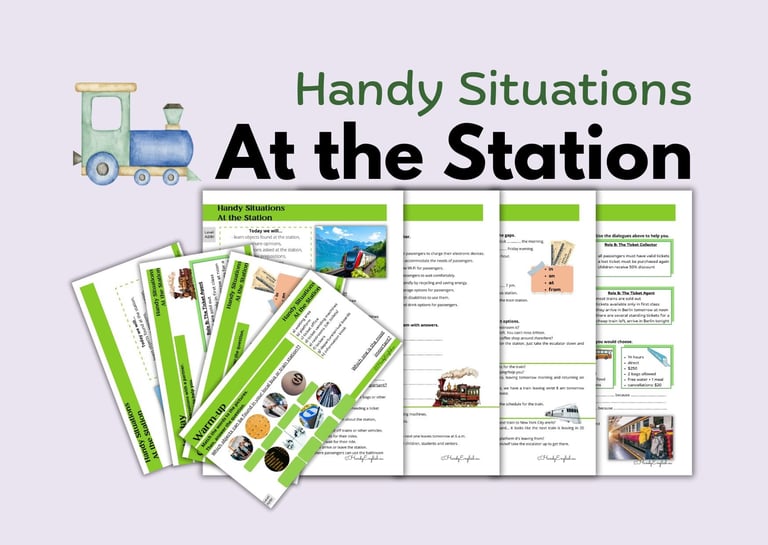 At the Station ESL Functional language Role Play Dialogues Speaking Travelling