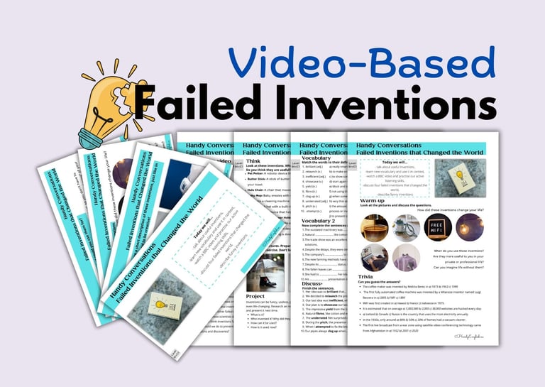 Business English Video-Based Inventions ESL speaking vocabulary listening