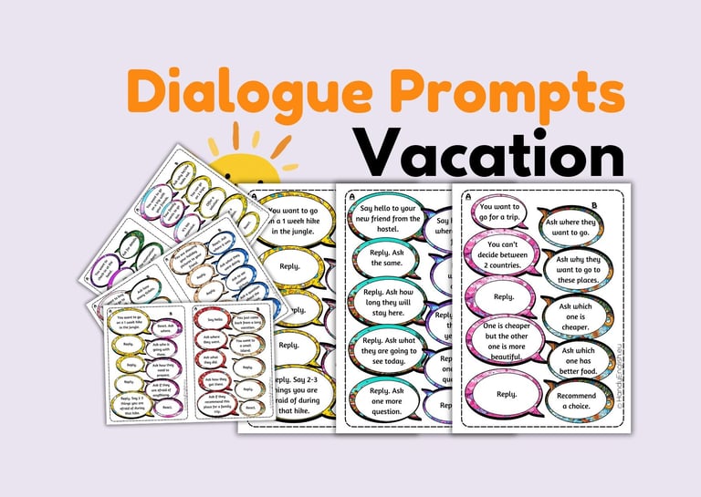dialogue prompts for summer lessons