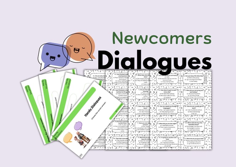 End of Year Back to School Newcomers Dialogues ELL ESL