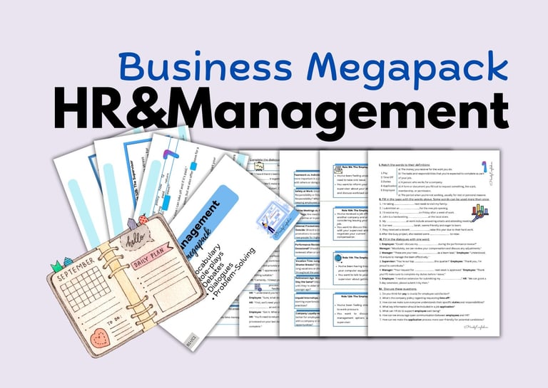 ESL Business HR Management Vocabulary Role-Plays Speaking