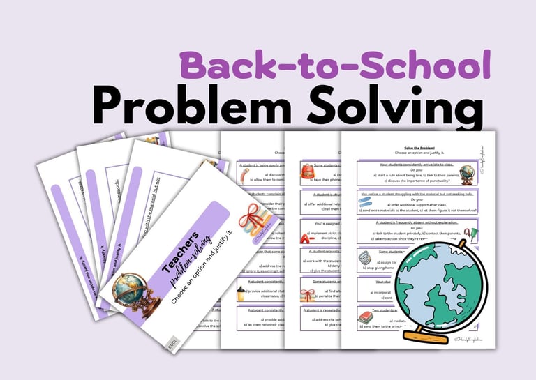 ESL ELA Back to School Teacher Problem-Solving Communicative Activity Speaking