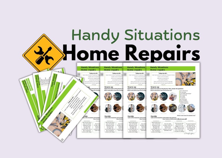 english lesson plan home repairs house work