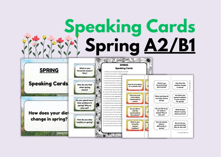 Spring Speaking Cards Activity ESL Vocabulary Writing Prompts