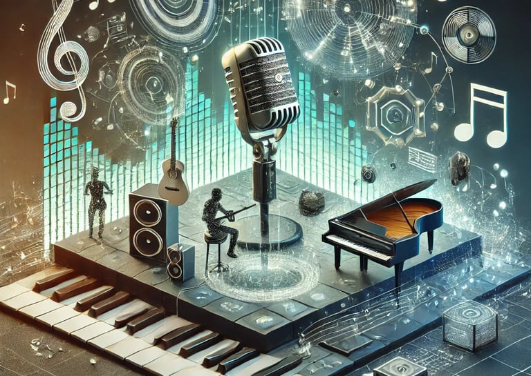 a microphone and a microphone with musical instruments