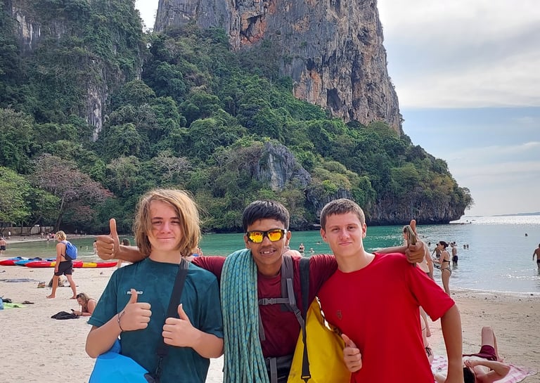 thailand krabi railay rock climbing lesson