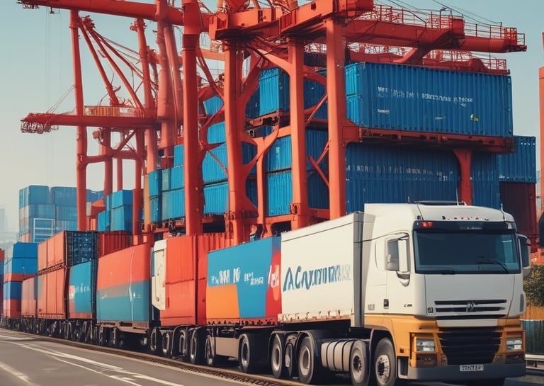 A logistics professional reviewing operations in a warehouse.