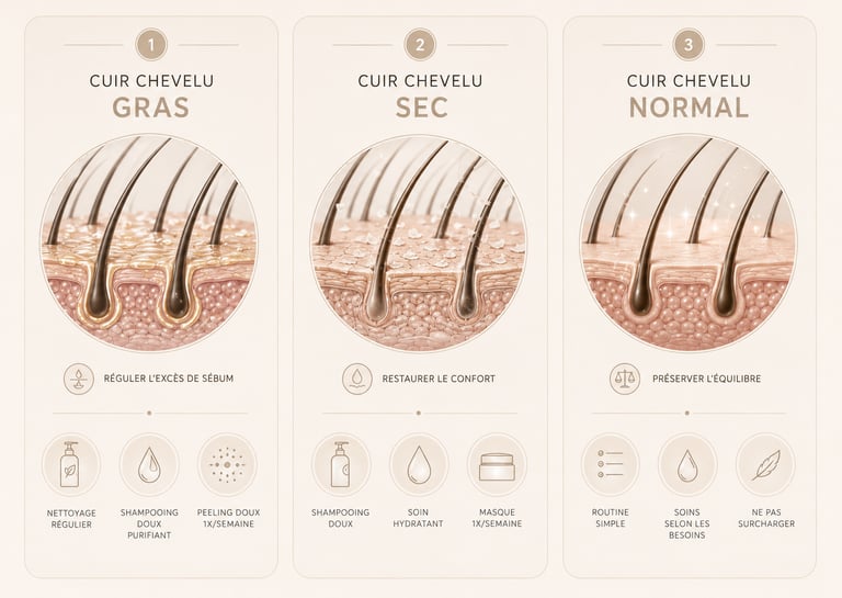 Infographie sur les soins du cuir chevelu
