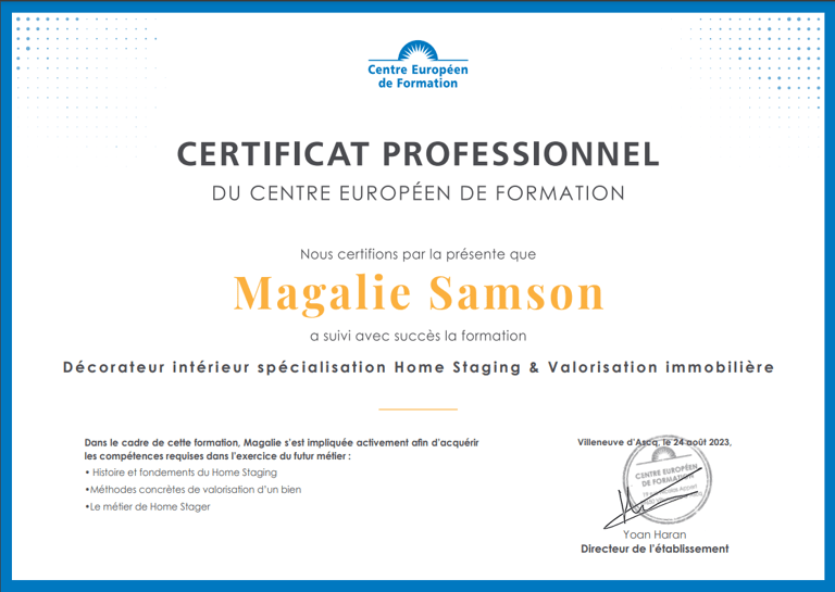 Certif pro Home Staging