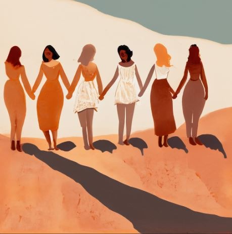 sororité femmes qui se tiennent la main