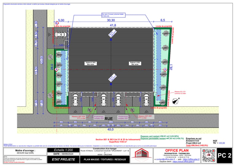 PC2 - plan de masse - batiment professionnel - permis de construire - office-plan orléans