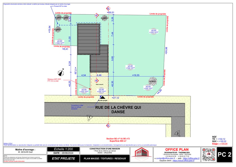 PC2 - Plan de masse - permis de construire- office-plan orléans