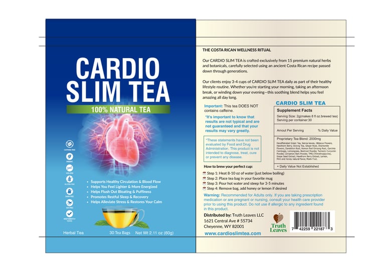 Cardio Slim Tea Product Package