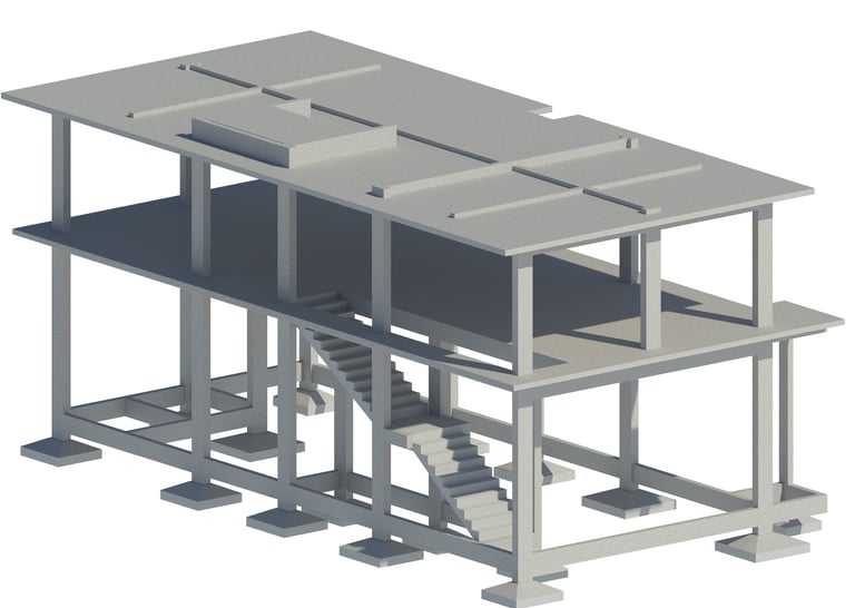 Galpão Comercial em concreto Armado e Laje Cabacinha | Laje Nervurada Strong Projetos