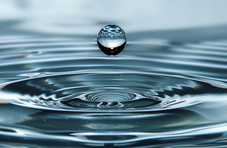 Water droplet ripple – hero image introducing full shower replacements.