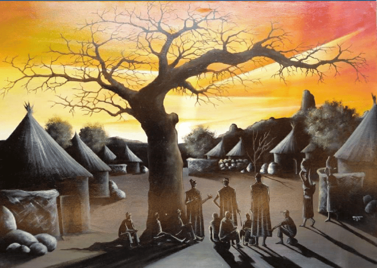 IRES Nuit africaine au pied d'un Baobab au centre du village.