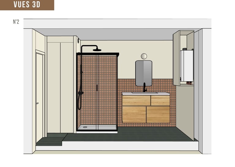 vue 3D salle de bain rénovée