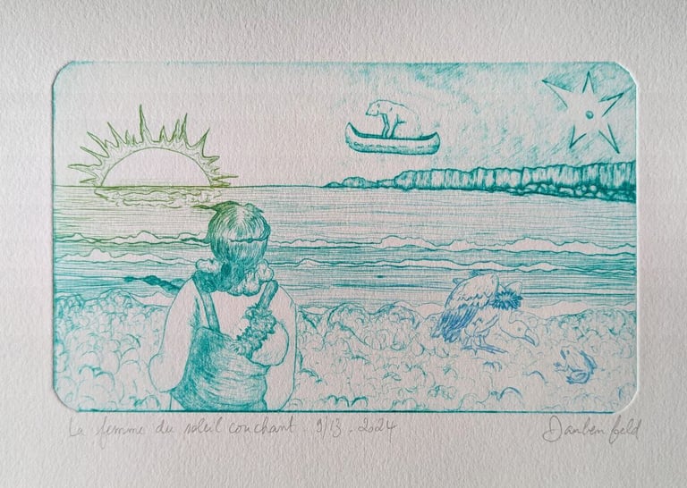 9ème mère vert ours blanc étoile gravure rhénalon