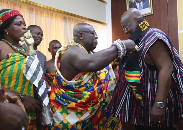 Togbe Kwaku Ayim IV with His Excellency President Nana Akuffo Addo