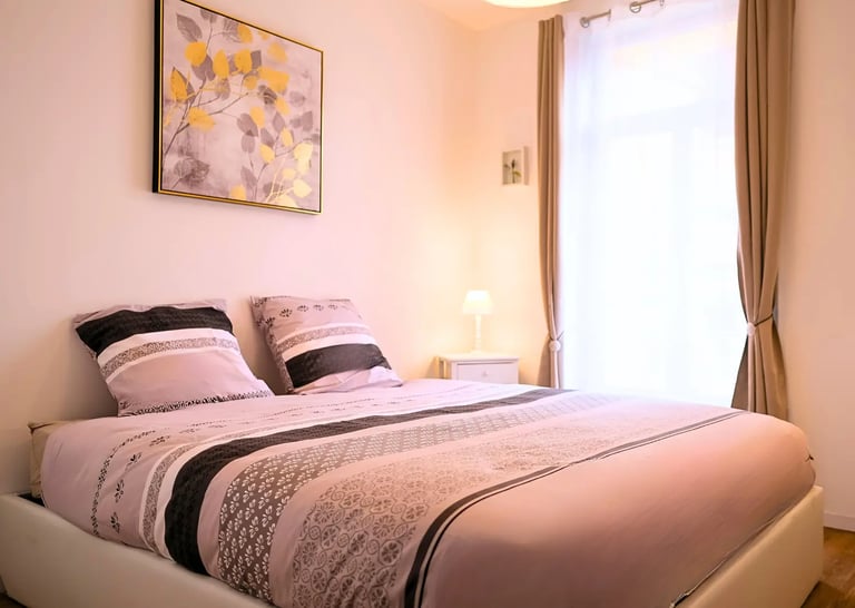 Chambre double calme et confortable, hébergement professionnel