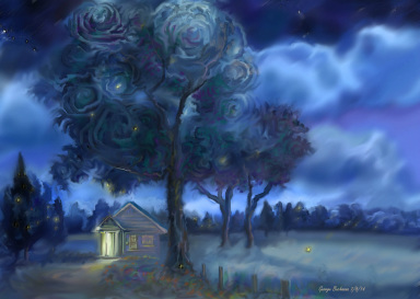 lightening bugs, summer night sounds