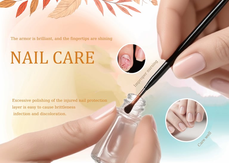 a person holding a nail brush and nail polish