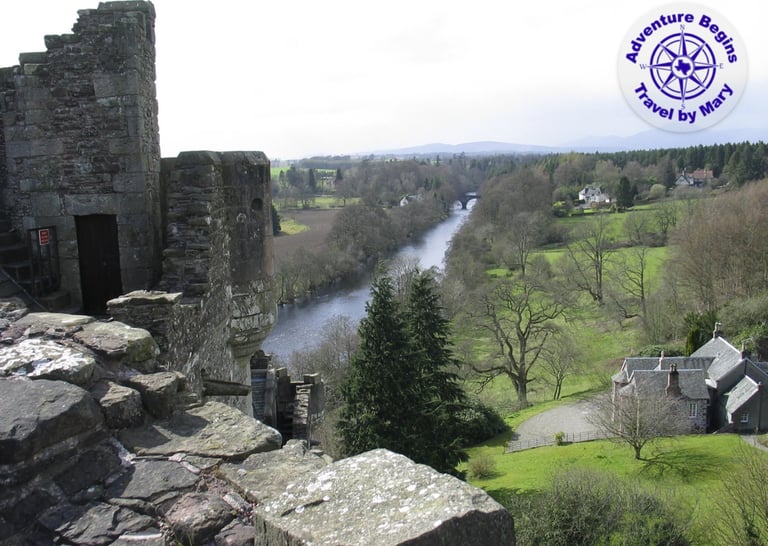 A photo taken from the rampart of Doune Castle...taken by Mary Morong.