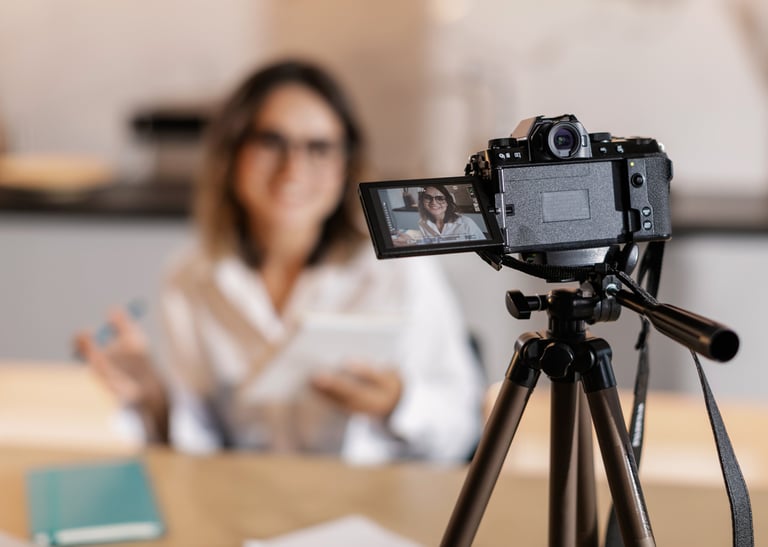 a woman is taking a picture of herself in a camera