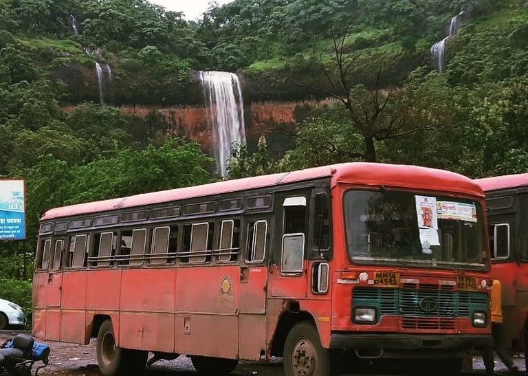 <img src="MSRTC bus . jpg " alt="A MSRTC bus along the way to malshej ghat">