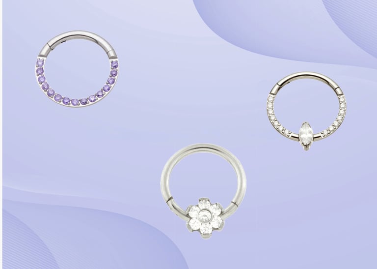Titanium daith piercing clicker hoop Montrose & Stonehaven