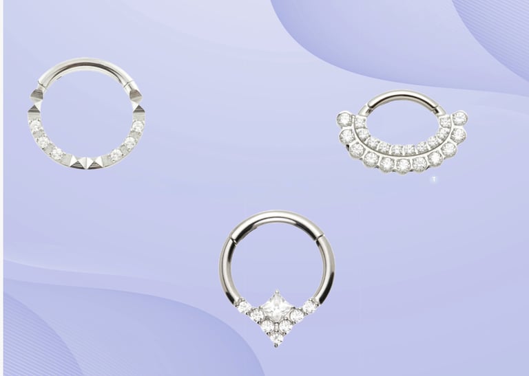 Decorative daith piercing jewellery hoop Montrose & Stonehaven