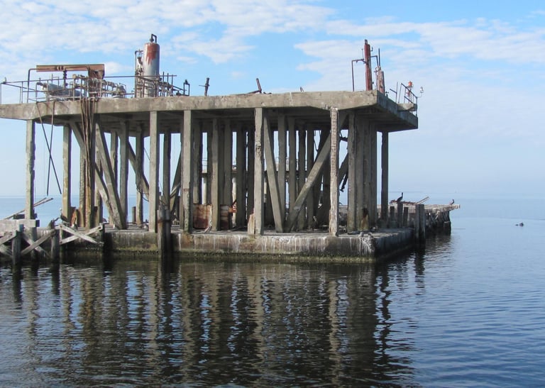 Abandoned production platform, Louisiana