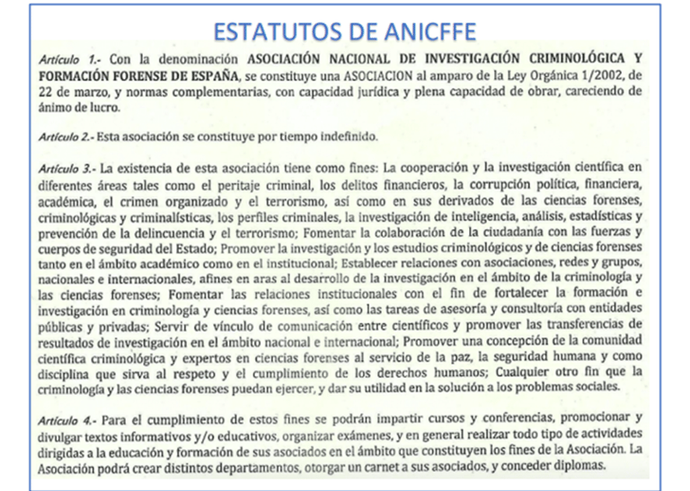 Estatutos Asociación de criminología de España