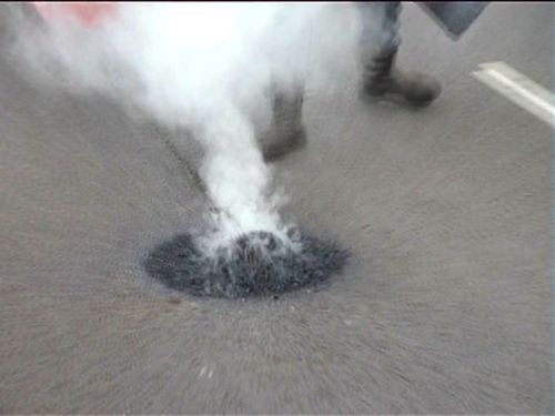 Pothole Doctor Infrared heat repair in action