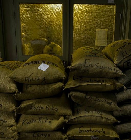 a pile of bags of sandbags sitting on a table