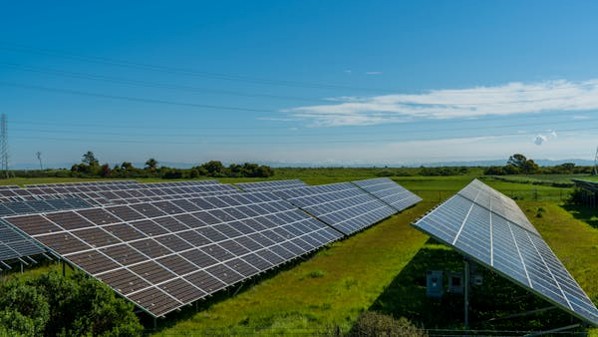 solar panels installed on a solar paneled solar array